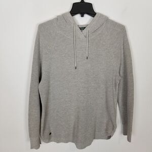 Lauren Ralph Lauren Women's Waffle Knit Hoodie Sz‎ XL Gray Cotton Blend Logo